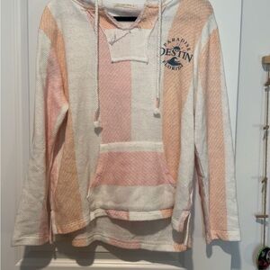 Ocean Drive Peach and White Hoodie